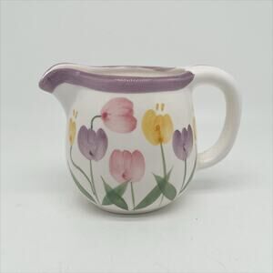 Vintage Asia Master Group Hand Painted Ceramic Tulip Pitcher